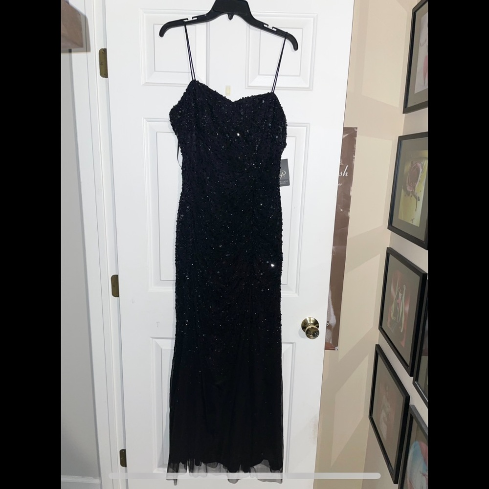 Black Sequence Form Fitting Gown